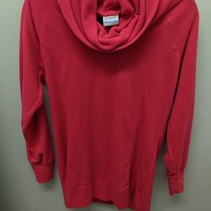 Pink Cowl Neck Columbia Fleece Pullover